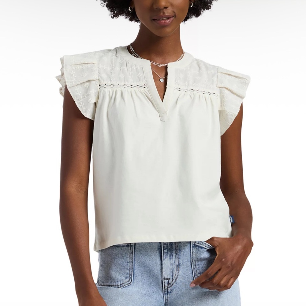 Buffalo Jeans Katania Embroidered top medium new